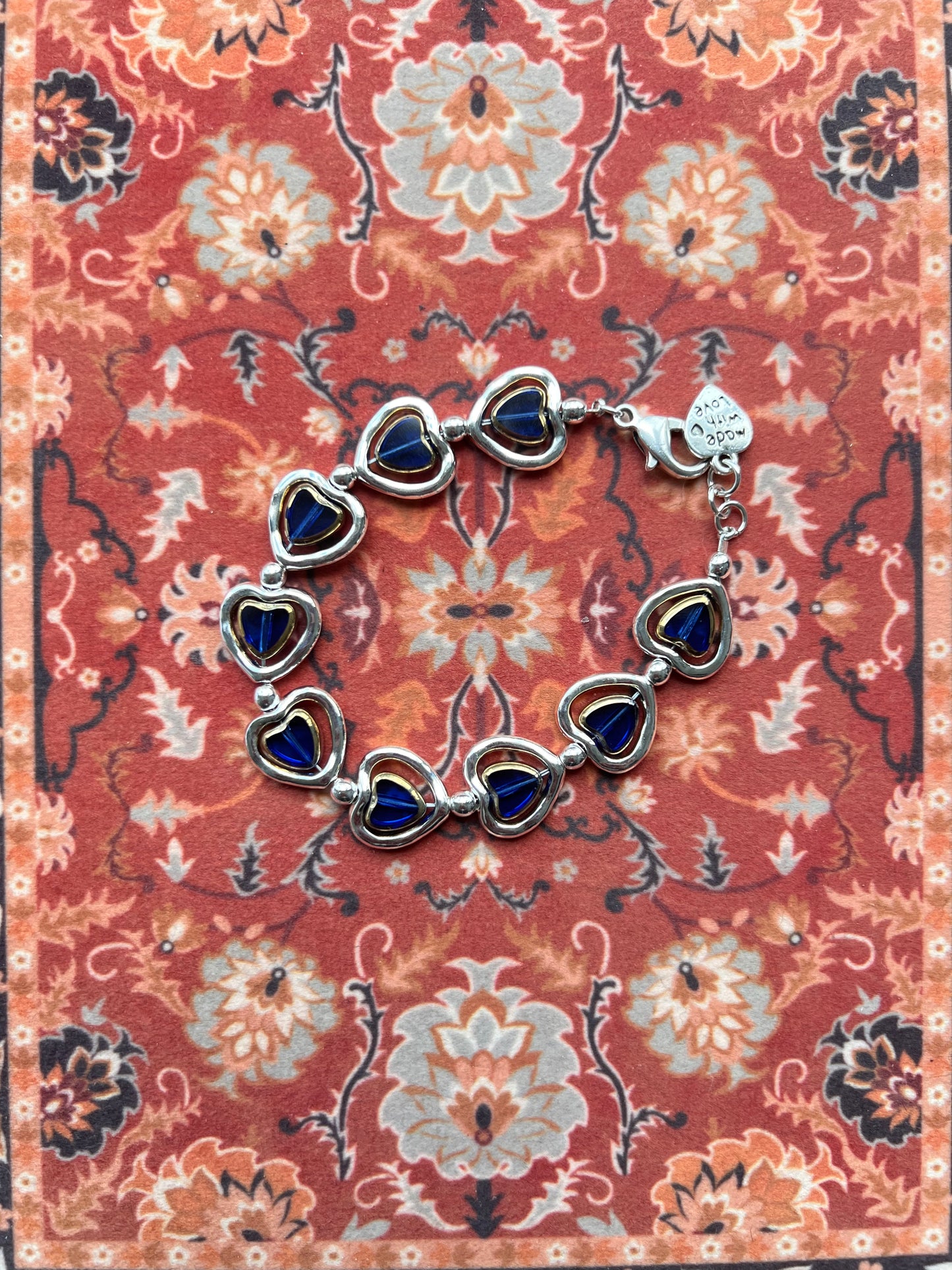 Otro Accessorio Heart Charm Bracelet-Blue西班牙手鏈