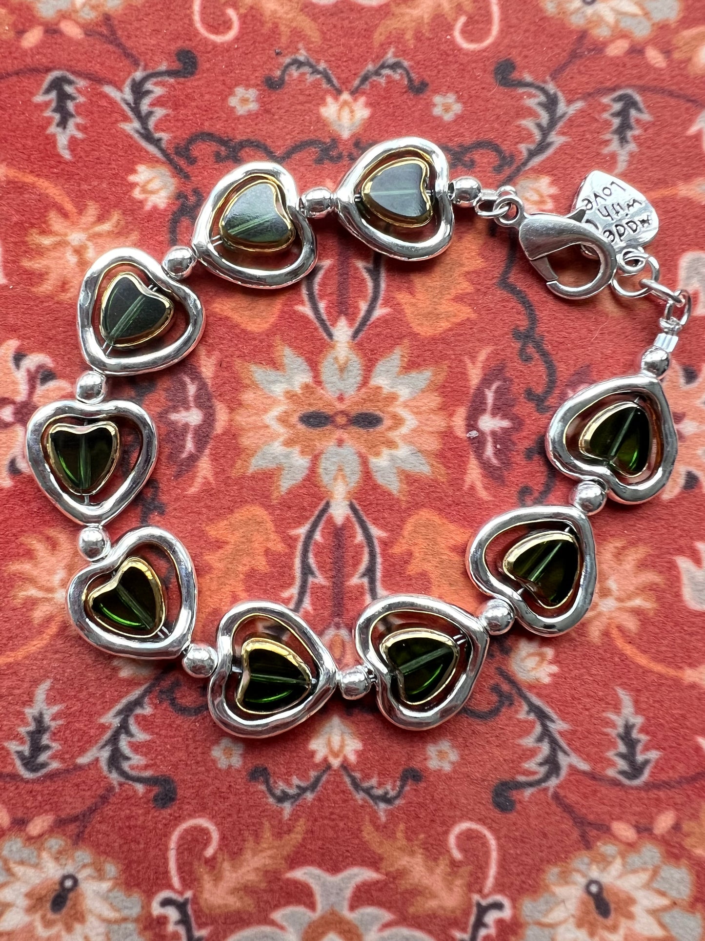 Otro Accessorio Heart Charm Bracelet-Green西班牙手鏈