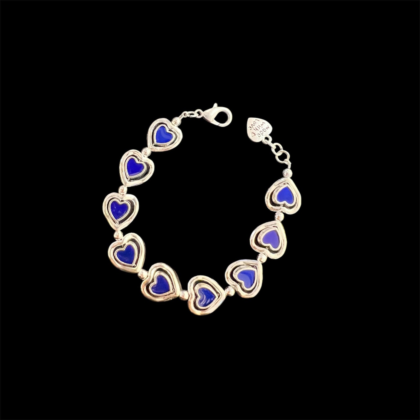 Otro Accessorio Heart Charm Bracelet-Blue西班牙手鏈