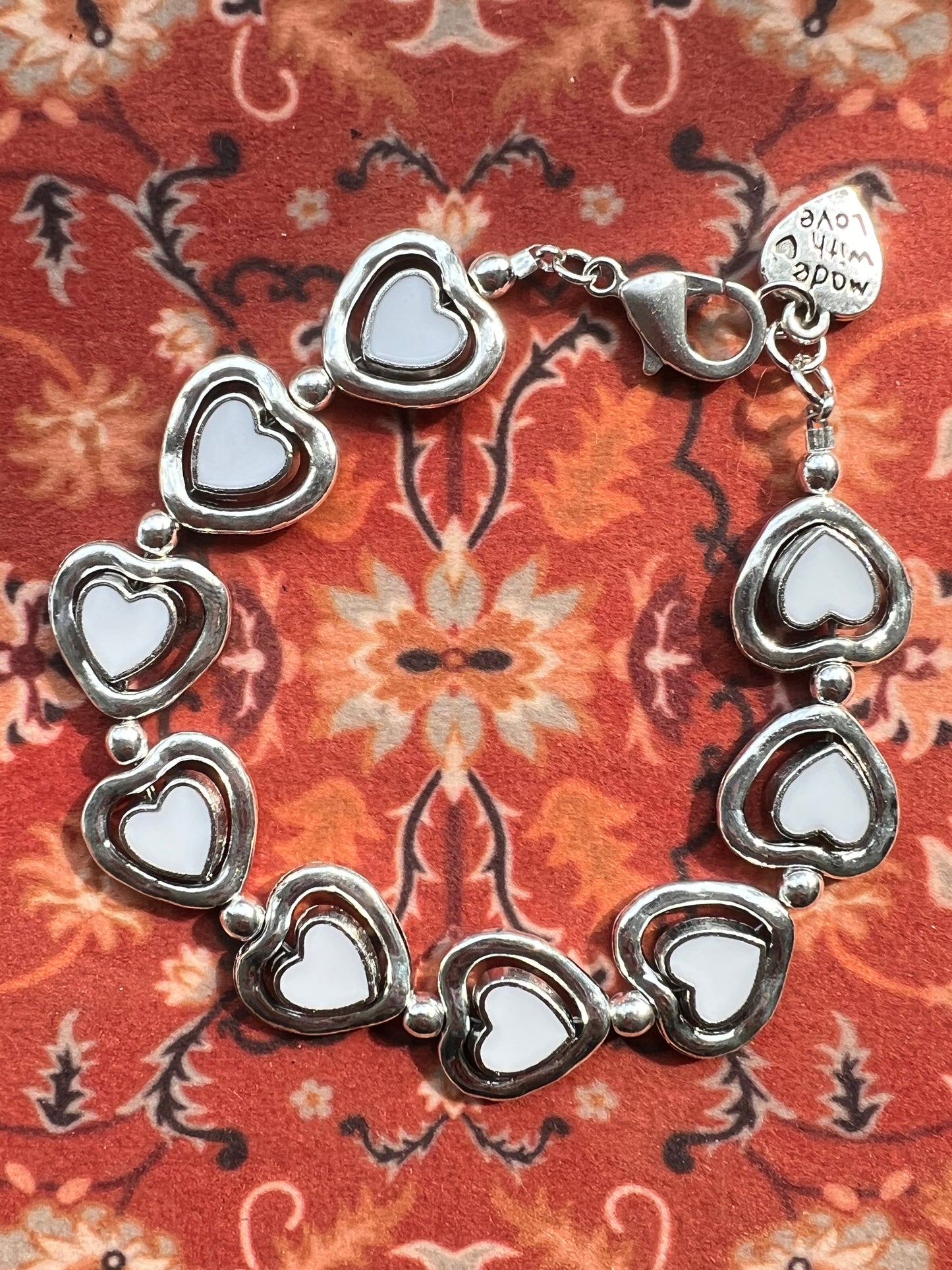 Otro Accessorio Heart Charm Bracelet-White 西班牙手鏈