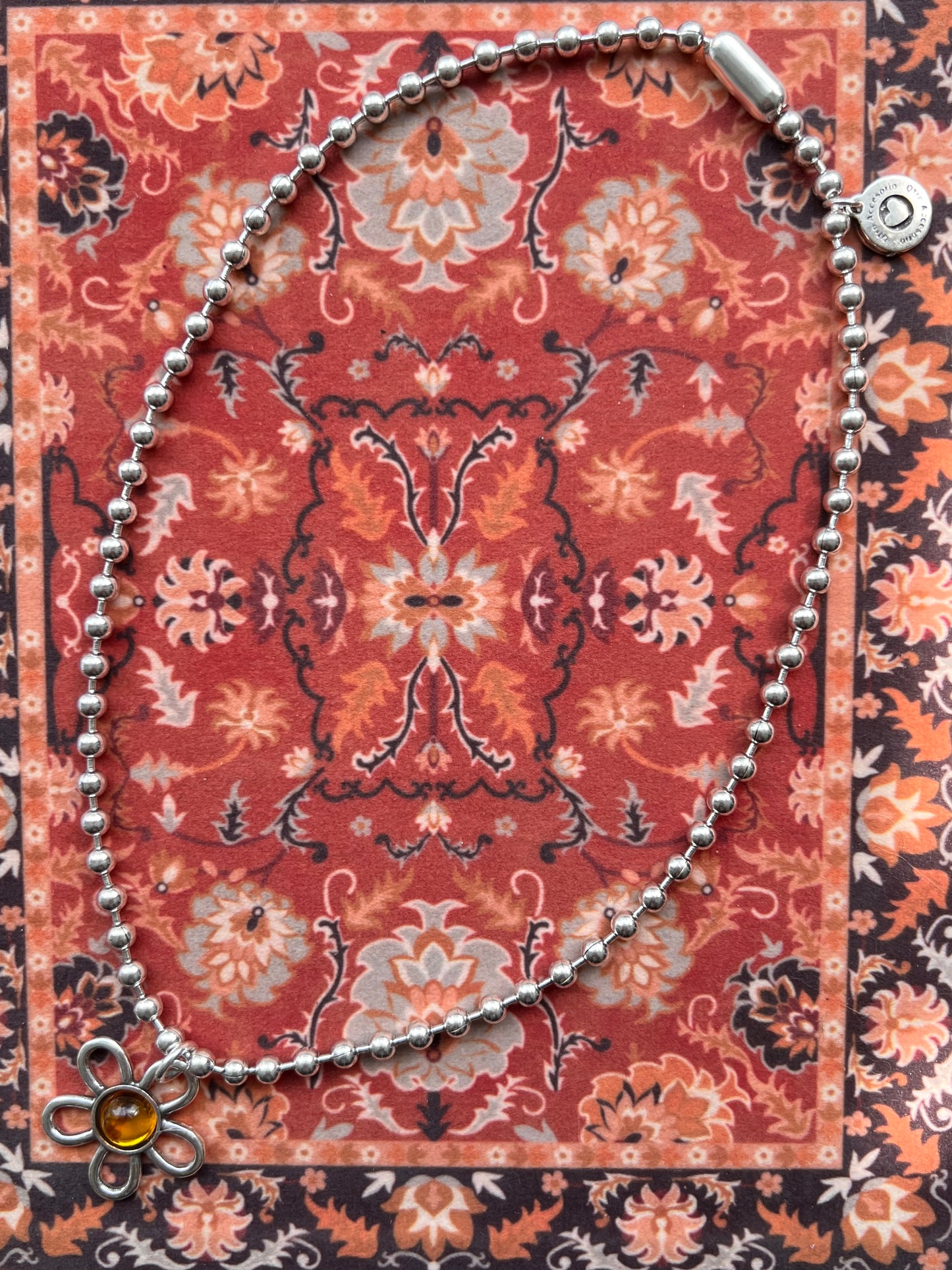 Otro 西班牙飾物】Otro Accesorio 圓珠鍊花花頸鍊 (Ball Chain Necklace with