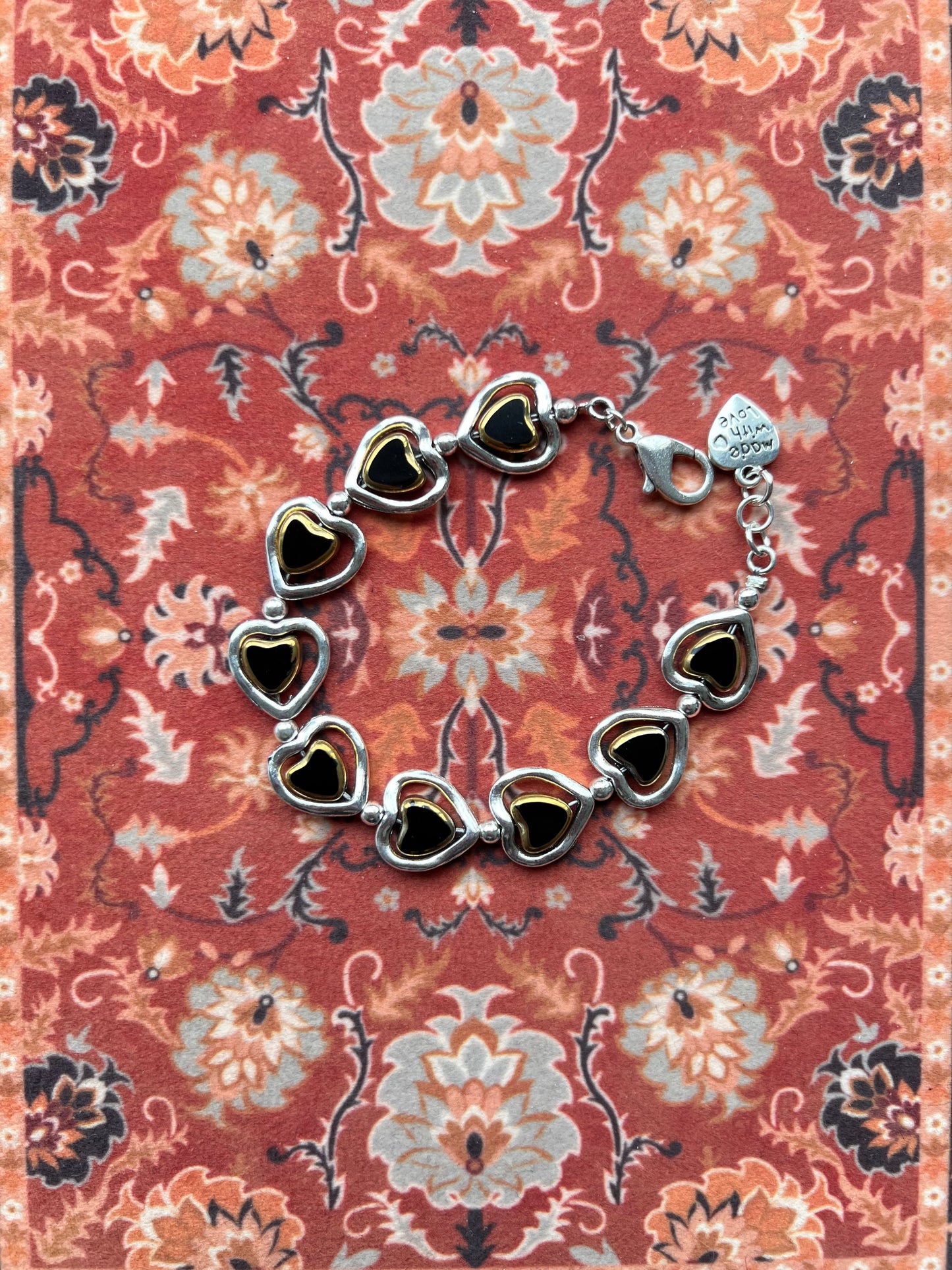 Otro Accessorio Heart Charm Bracelet-Black西班牙手鏈