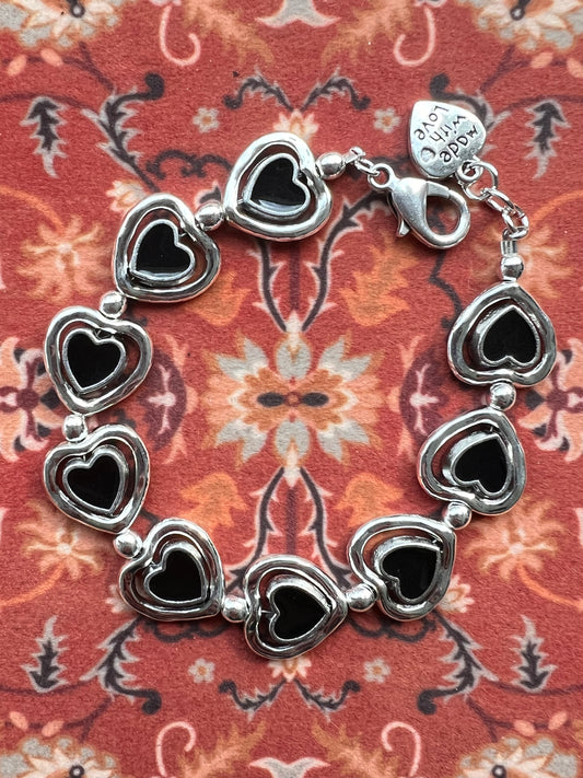 Otro Accessorio Heart Charm Bracelet-Black西班牙手鏈