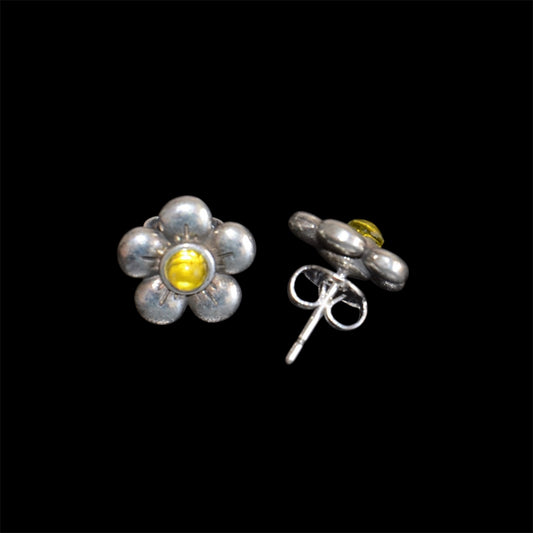 Otro Flower stud Earring-Yellow西班牙耳環