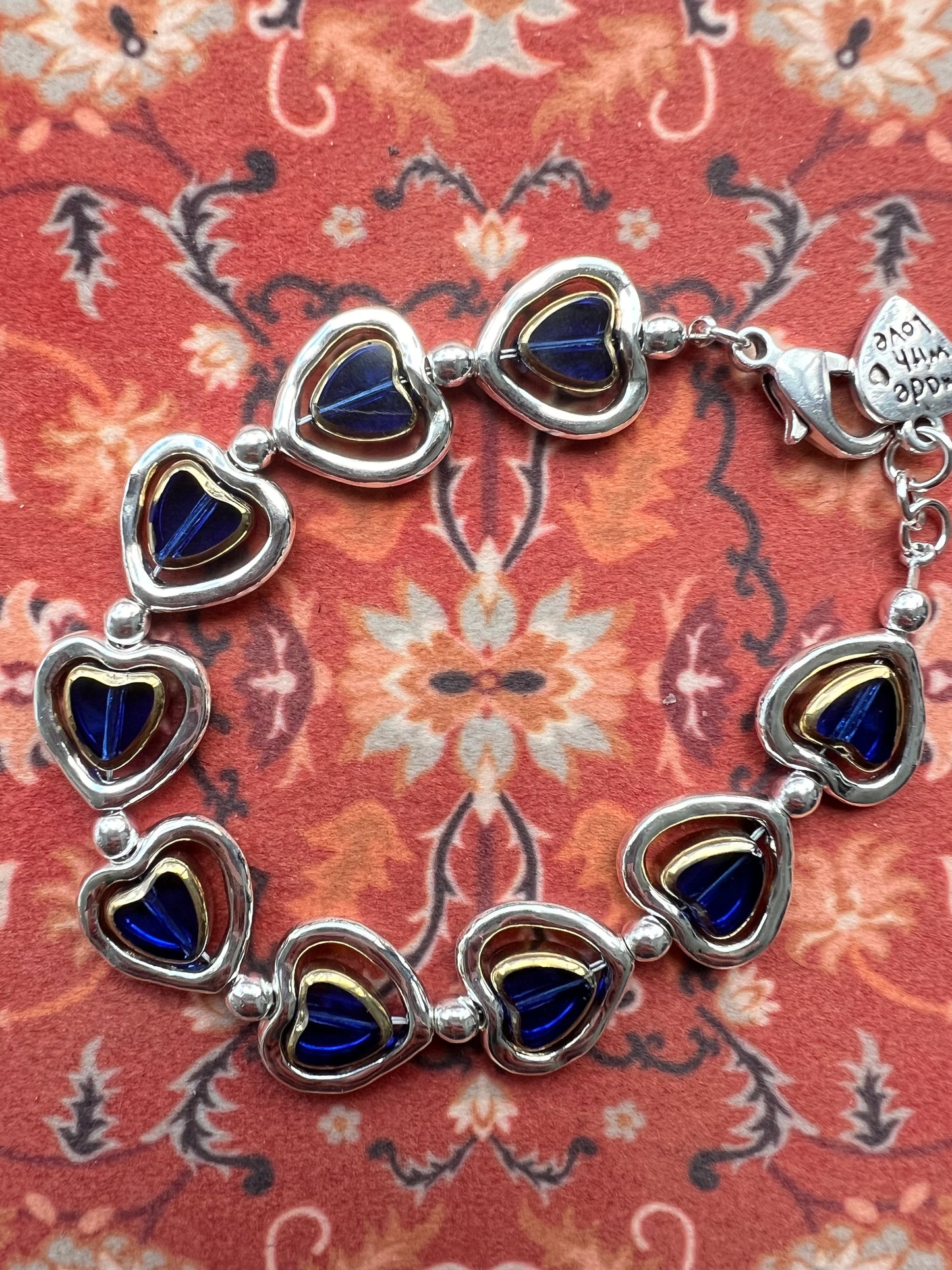 Otro Accessorio Heart Charm Bracelet-Blue西班牙手鏈