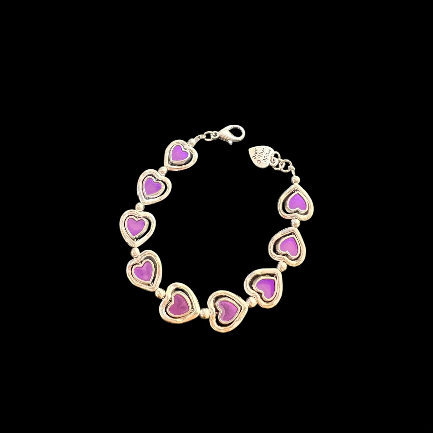 Otro Accessorio Heart Charm Bracelet-Purple 西班牙手鏈