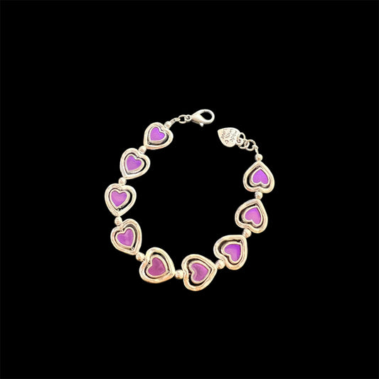 Otro Accessorio Heart Charm Bracelet-Purple 西班牙手鏈