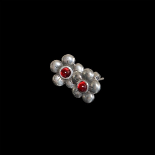 Otro Flower stud Earring-Red 西班牙耳環