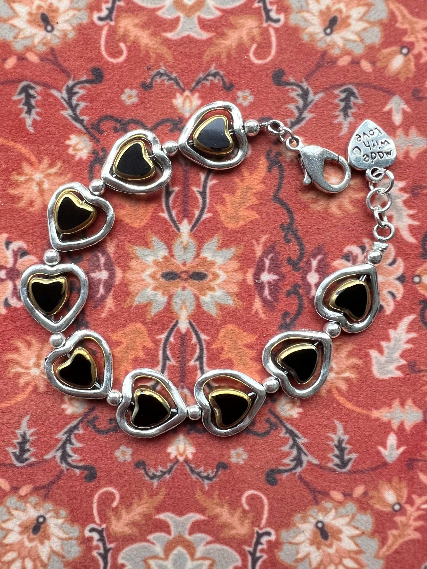 Otro Accessorio Heart Charm Bracelet-Black西班牙手鏈