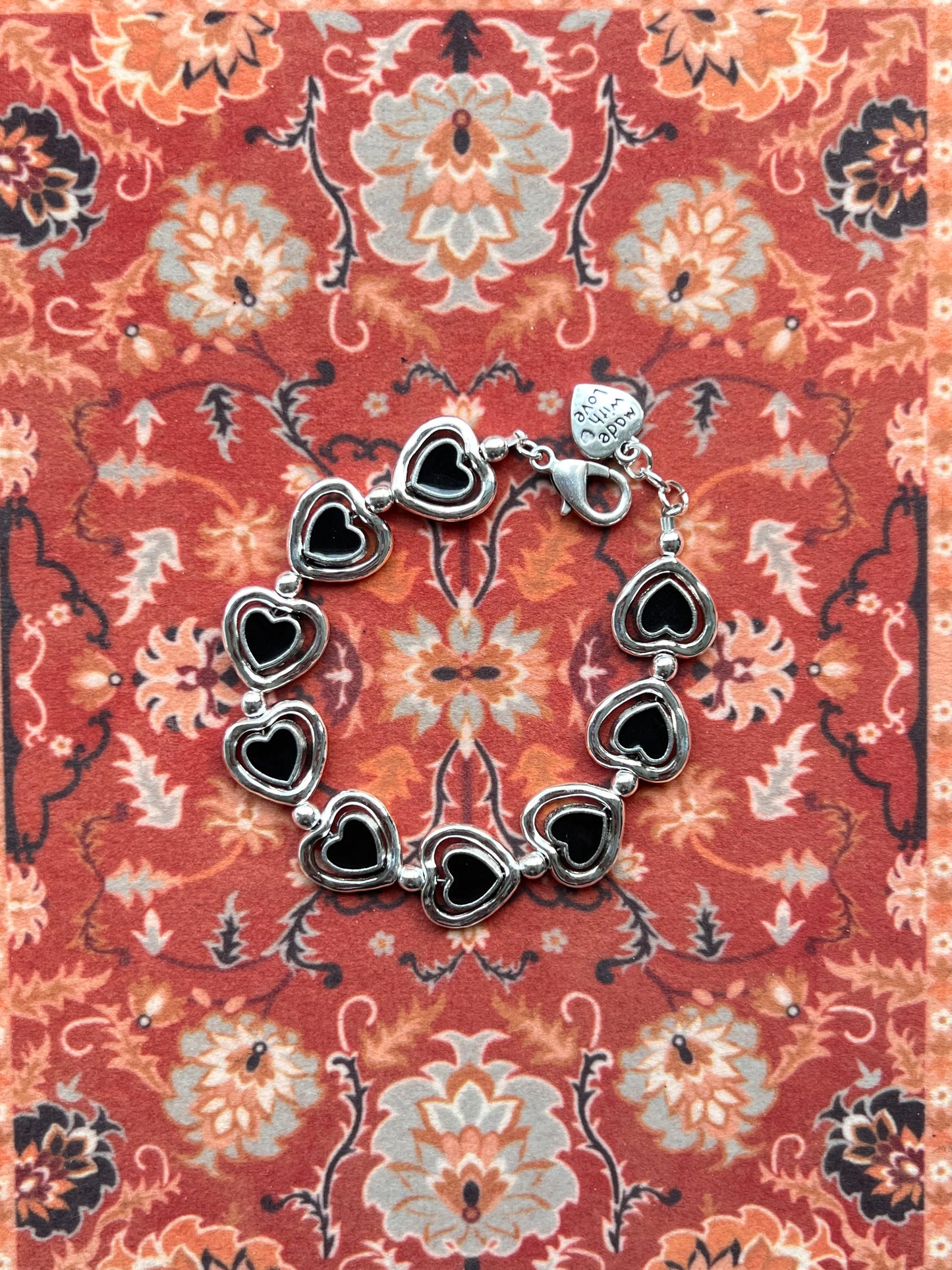 Otro Accessorio Heart Charm Bracelet-Black西班牙手鏈