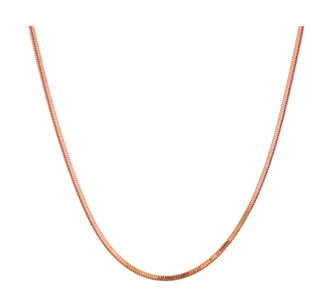 Square Snake Necklace rose gold